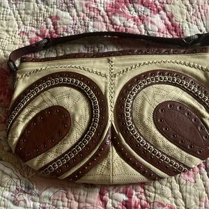 Stylish Cole Haan Cream and Brown Women's Bag